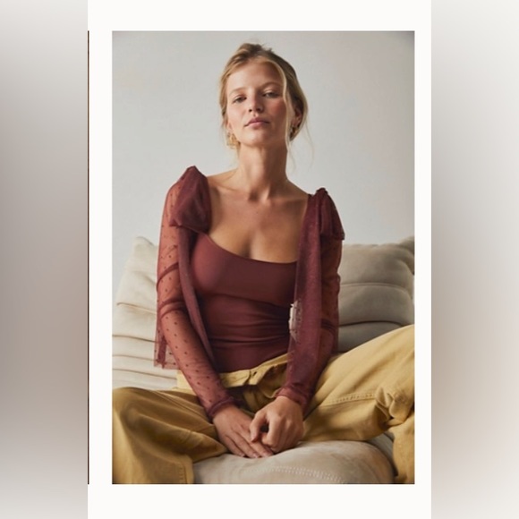 Free People Tops - Free People Tongue Tied Bodysuit Size Large